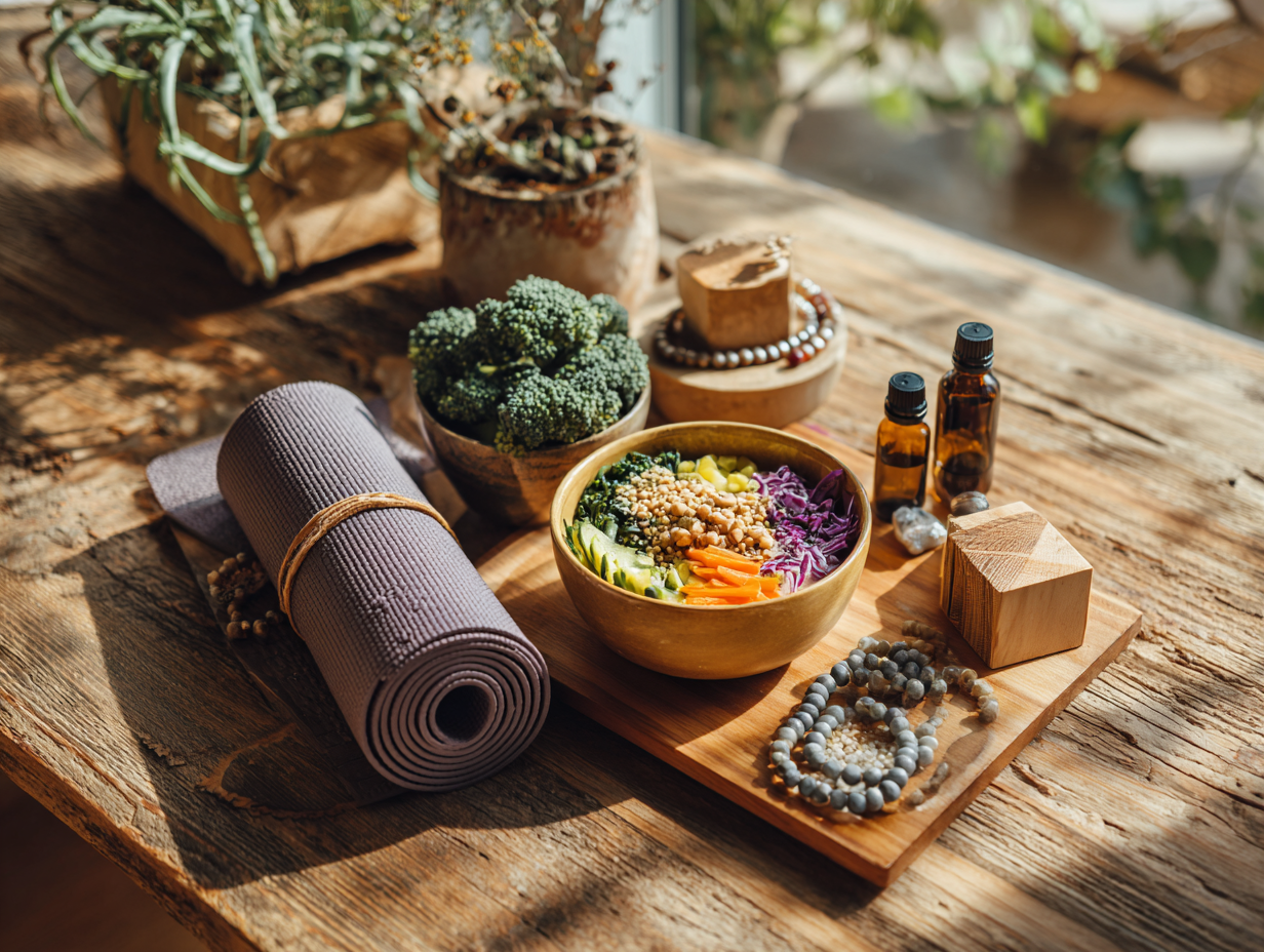 Чоловік медитує на природі в позі лотоса